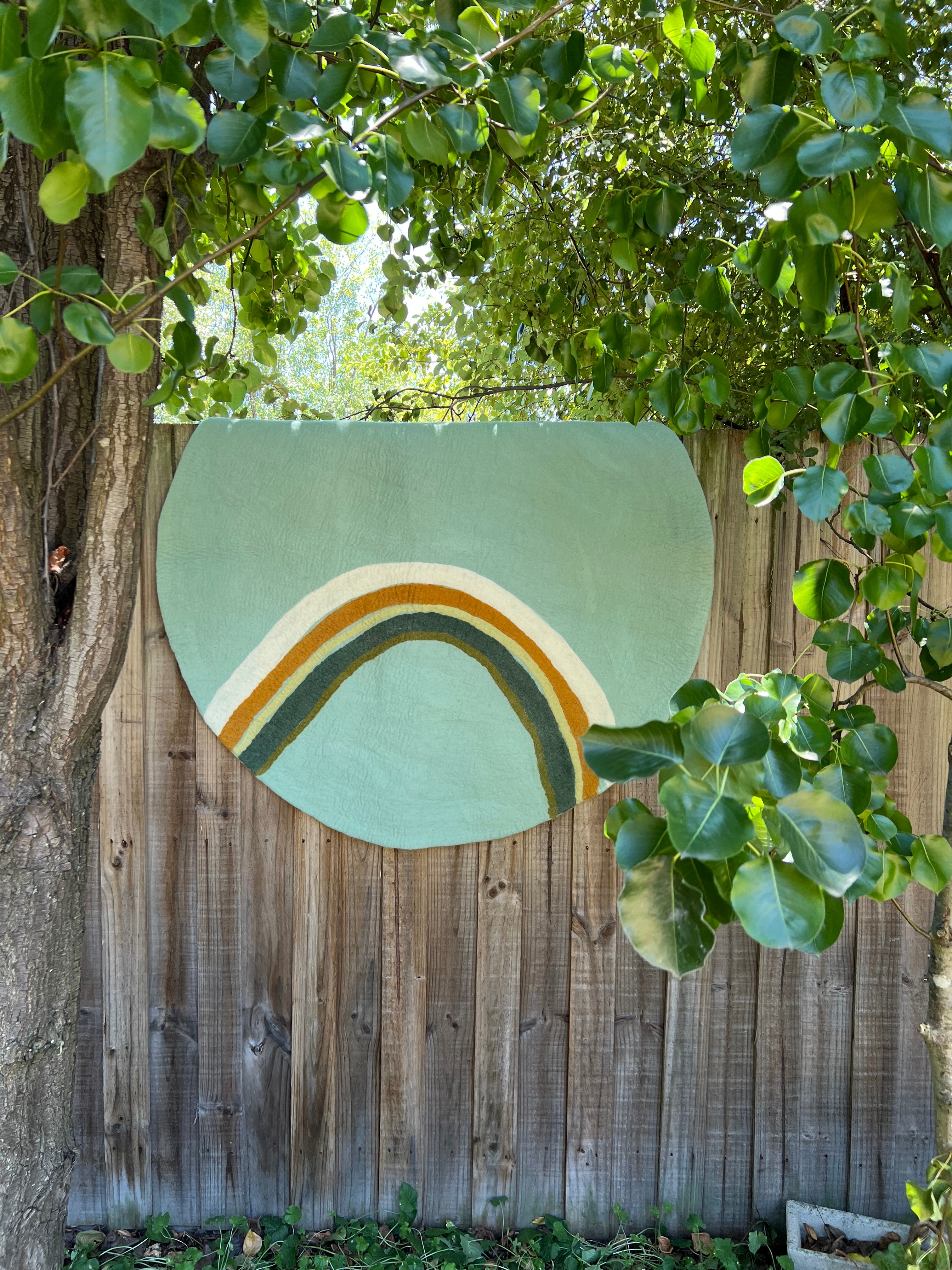 Muskhane | indreni rainbow rug | jade