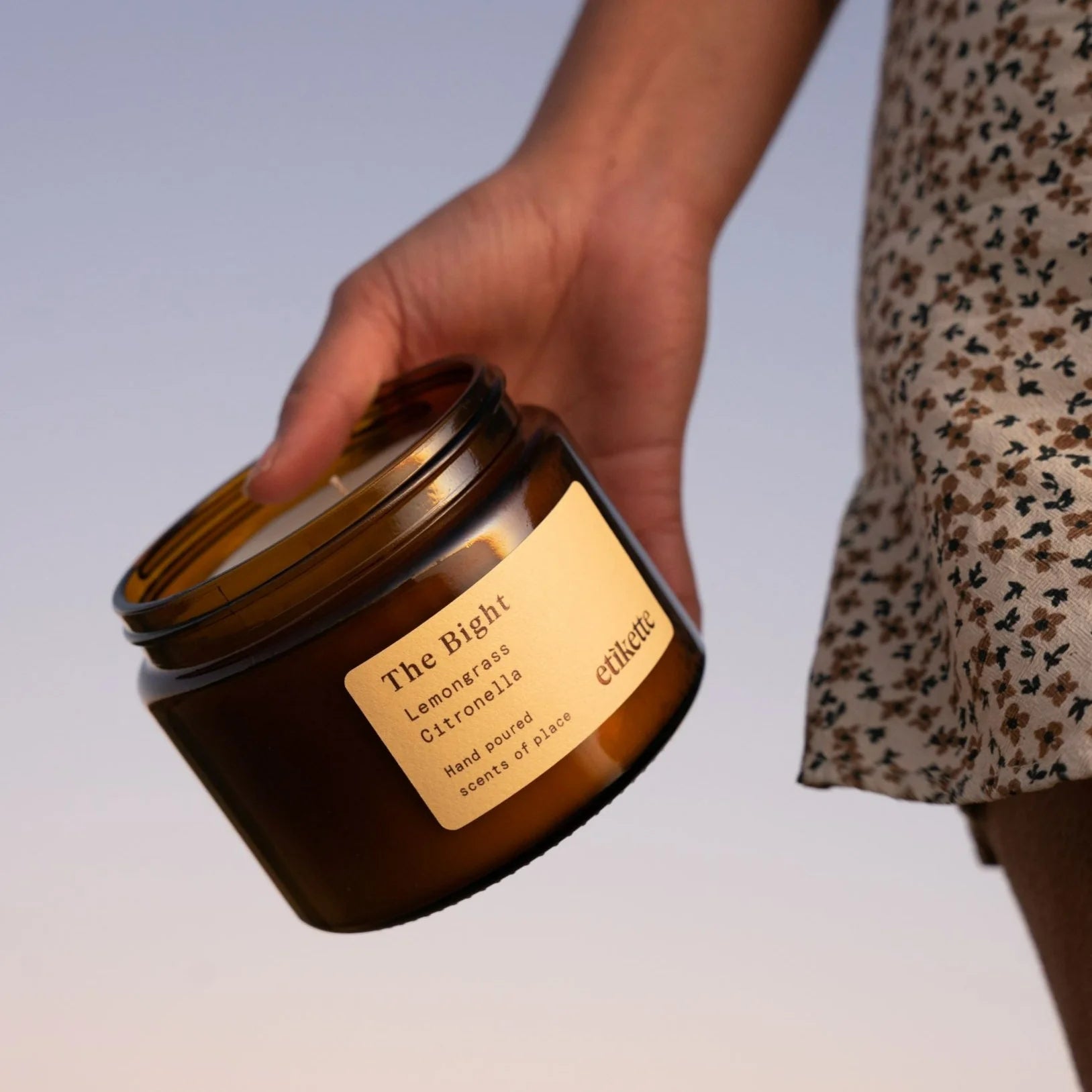 Etikette soy candle | bight lemongrass citronella | 500ml - carry