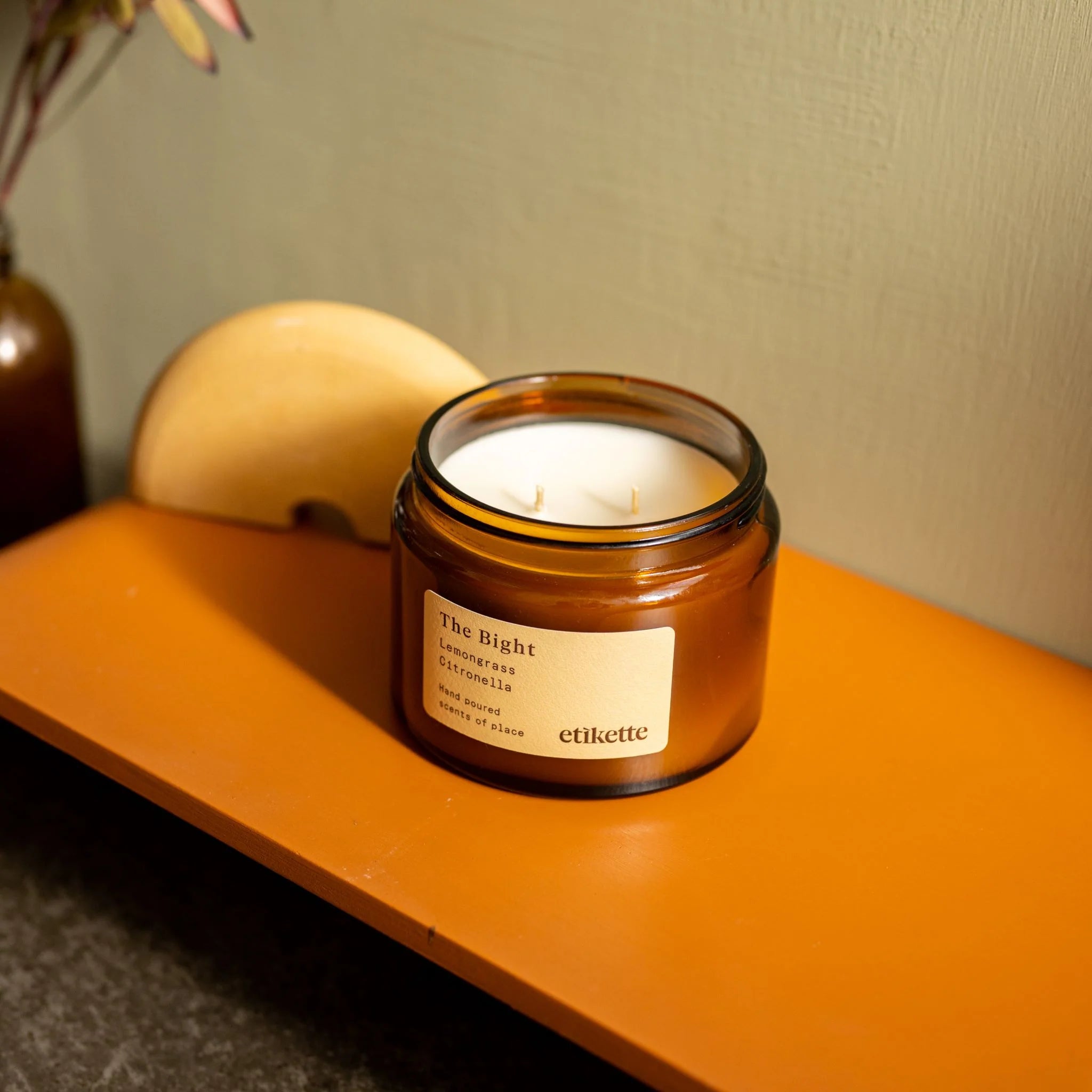Etikette soy candle | bight lemongrass citronella | 500ml - shelf
