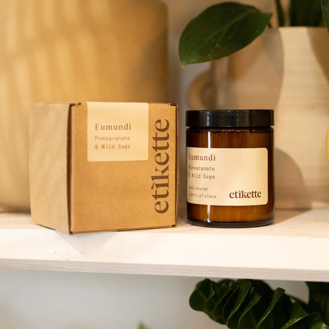 Etikette soy candle | pomegranate wild sage | 175ml - shelf