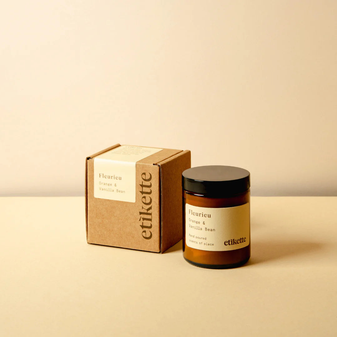 mondocherry - Etikette soy candle | Fleurieu orange and vanilla bean - box