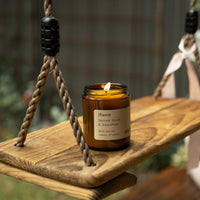 mondocherry - Etikette soy candle | Huon spiced cocoa sassafras - shelf