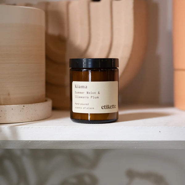 Etikette soy candle | Kiama summer melon Illawarra plum | 175ml - shelf