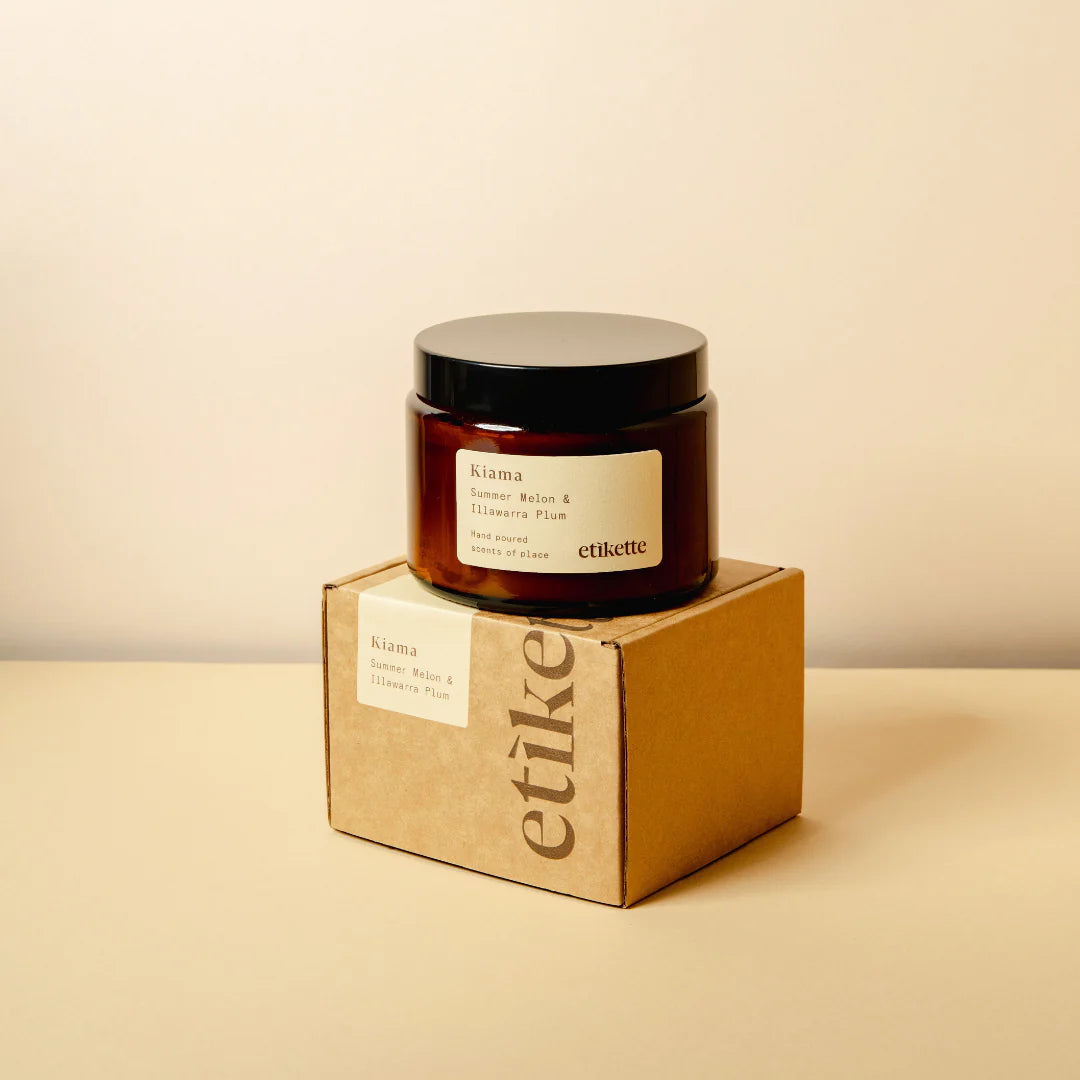 Etikette | soy candle | Kiama summer melon Illawarra plum | 500ml - box