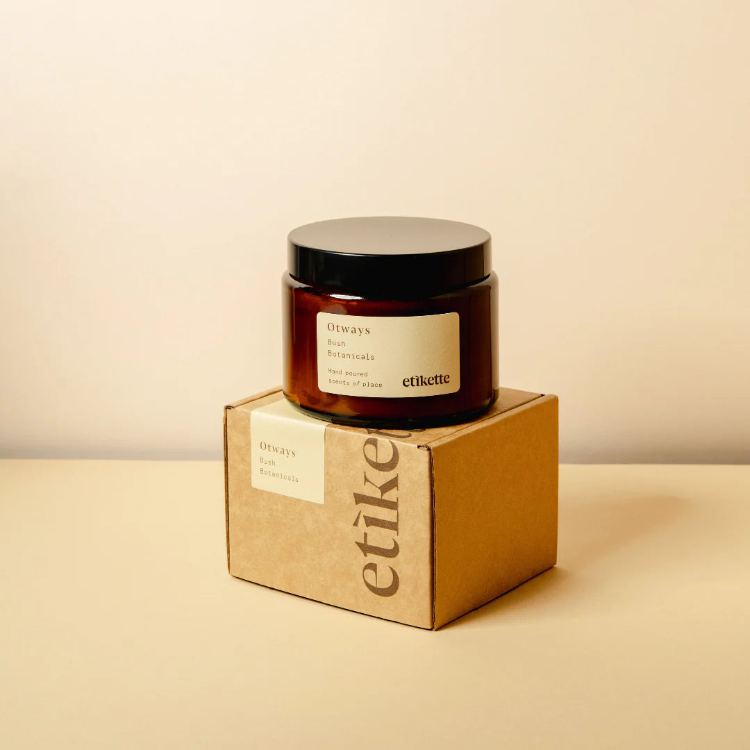mondocherry - Etikette | soy candle | otways bush botanicals | 500ml - box
