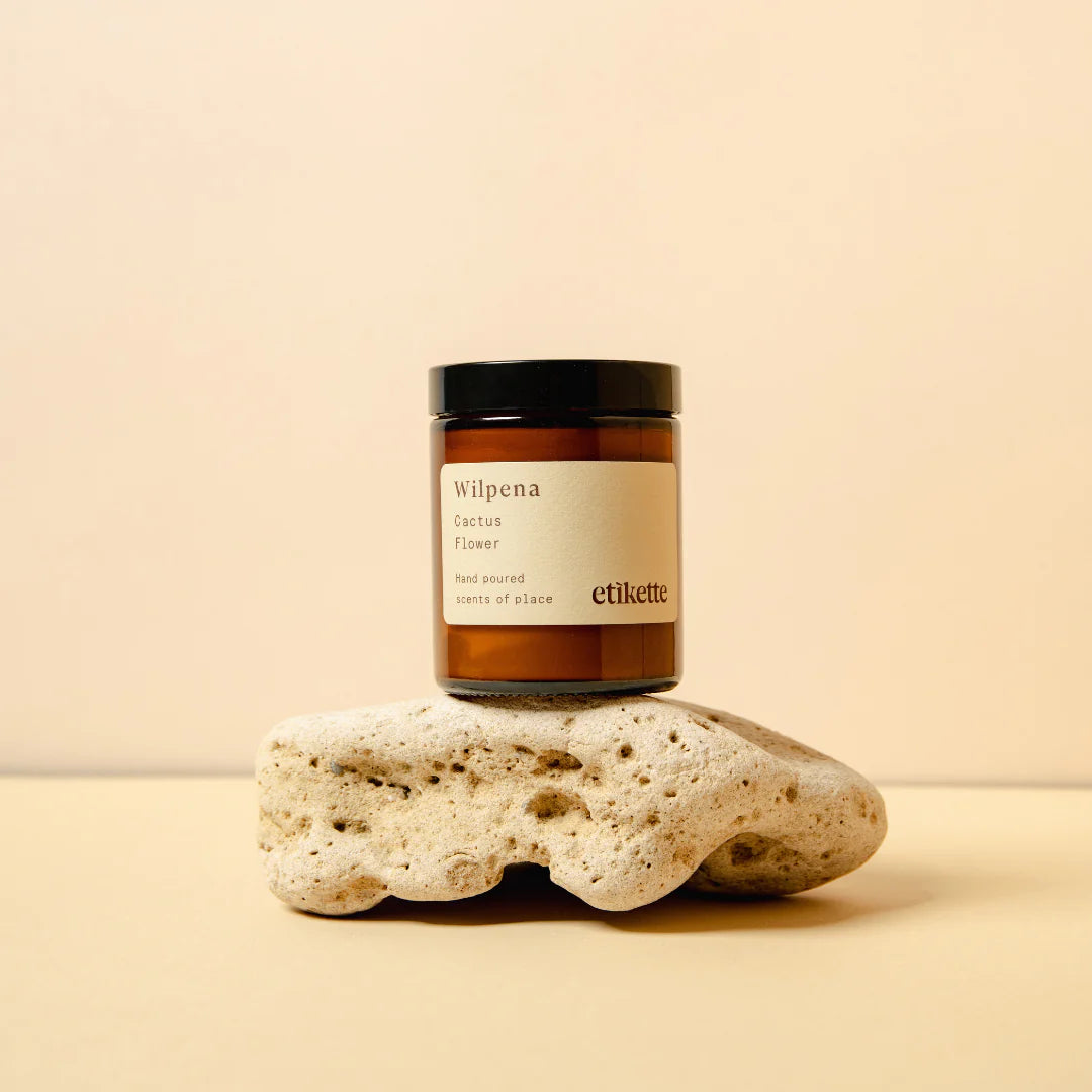 Etikette | soy candle | Wilpena cactus flower | 175ml - coral