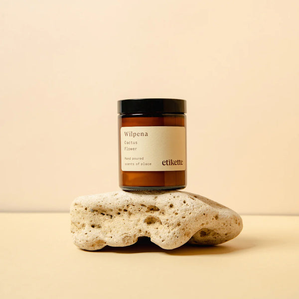 Etikette | soy candle | Wilpena cactus flower | 175ml - coral