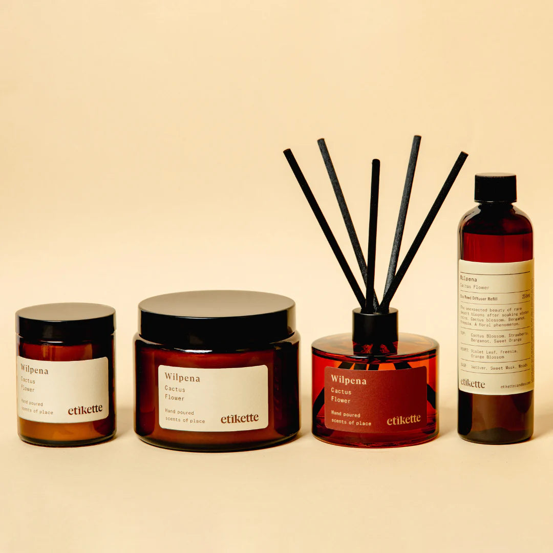 mondocherry - Etikette | soy candle | Wilpena cactus flower | 500ml - collection