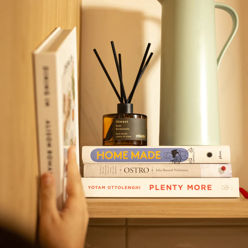 mondocherry - Etikette | eco reed diffuser | Otways bush botanicals - shelf
