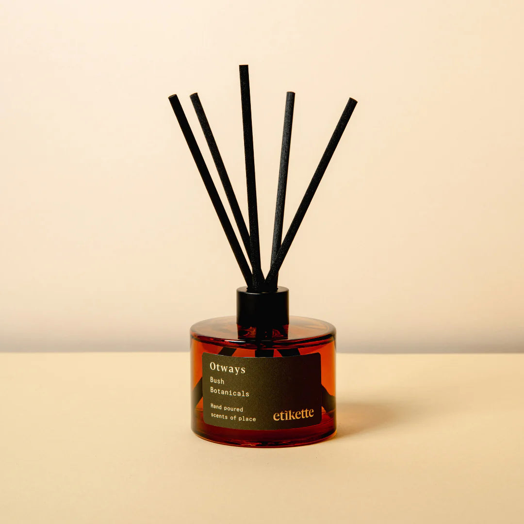 mondocherry - Etikette | eco reed diffuser | Otways bush botanicals