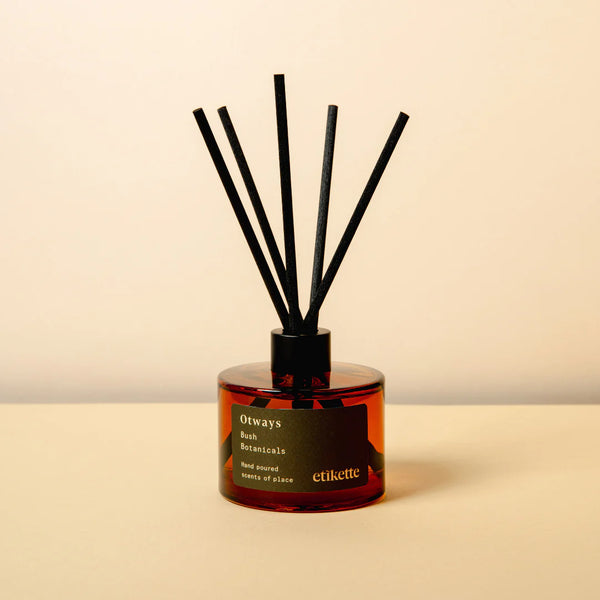 mondocherry - Etikette | eco reed diffuser | Otways bush botanicals