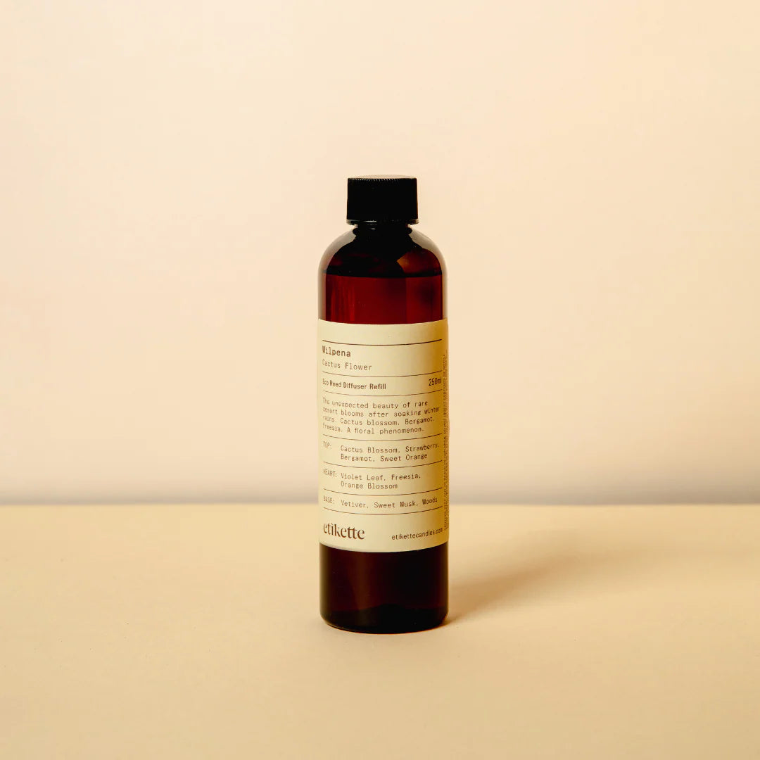 Etikette | eco reed diffuser refill | Wilpena cactus flower | 250ml