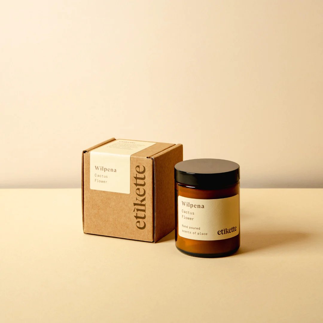 Etikette | soy candle | Wilpena cactus flower | 175ml - box