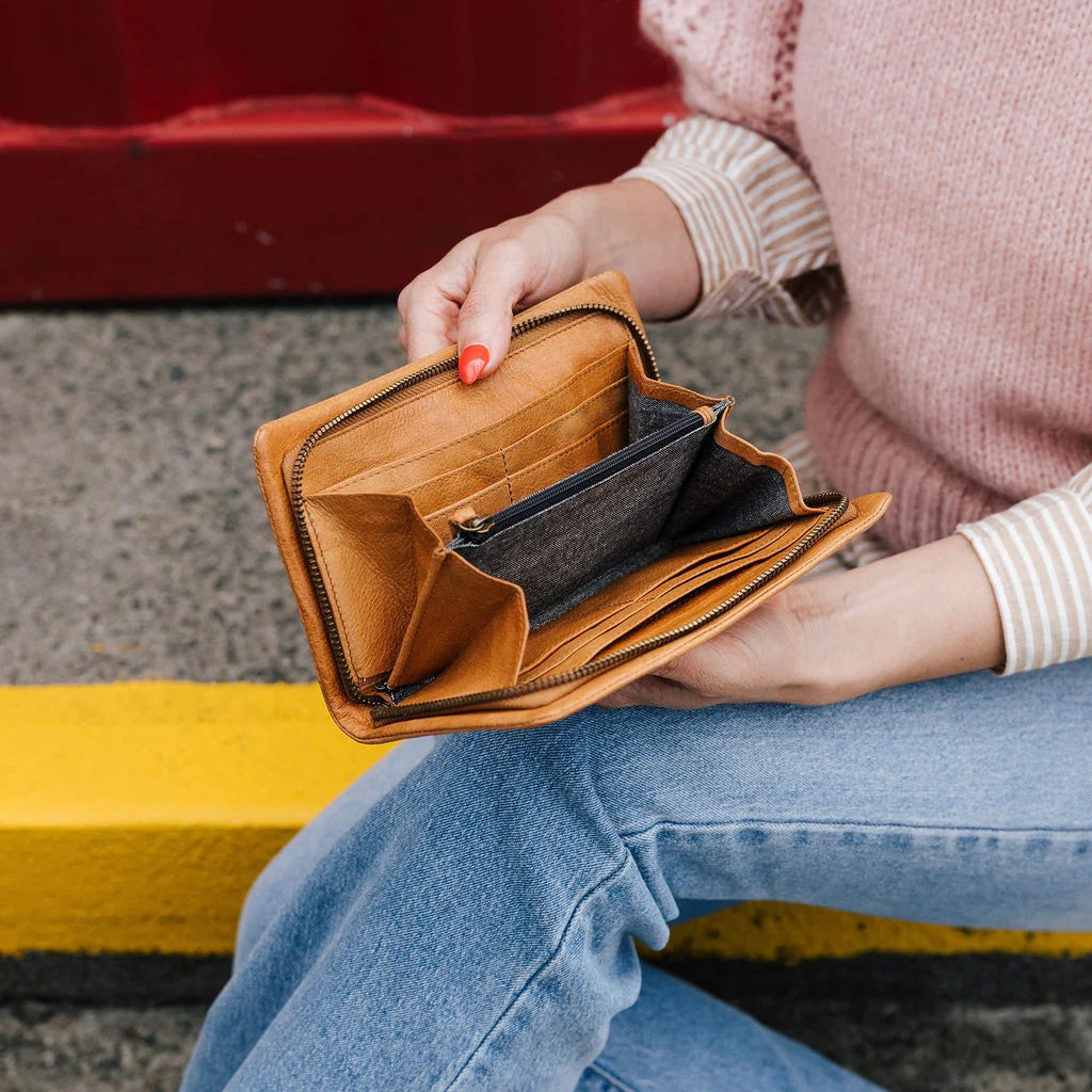Dusky Robin | harriet leather purse | dusky pink