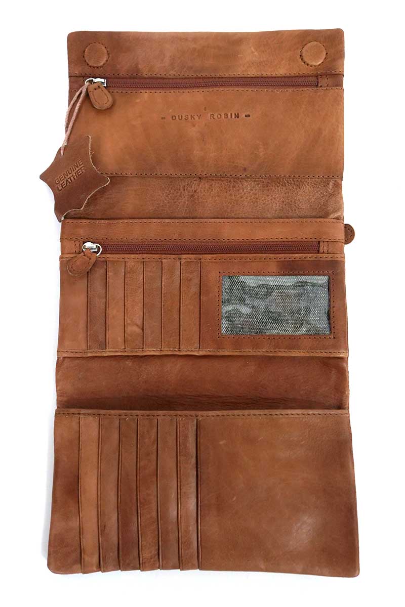 Dusky Robin | emily leather purse | brown