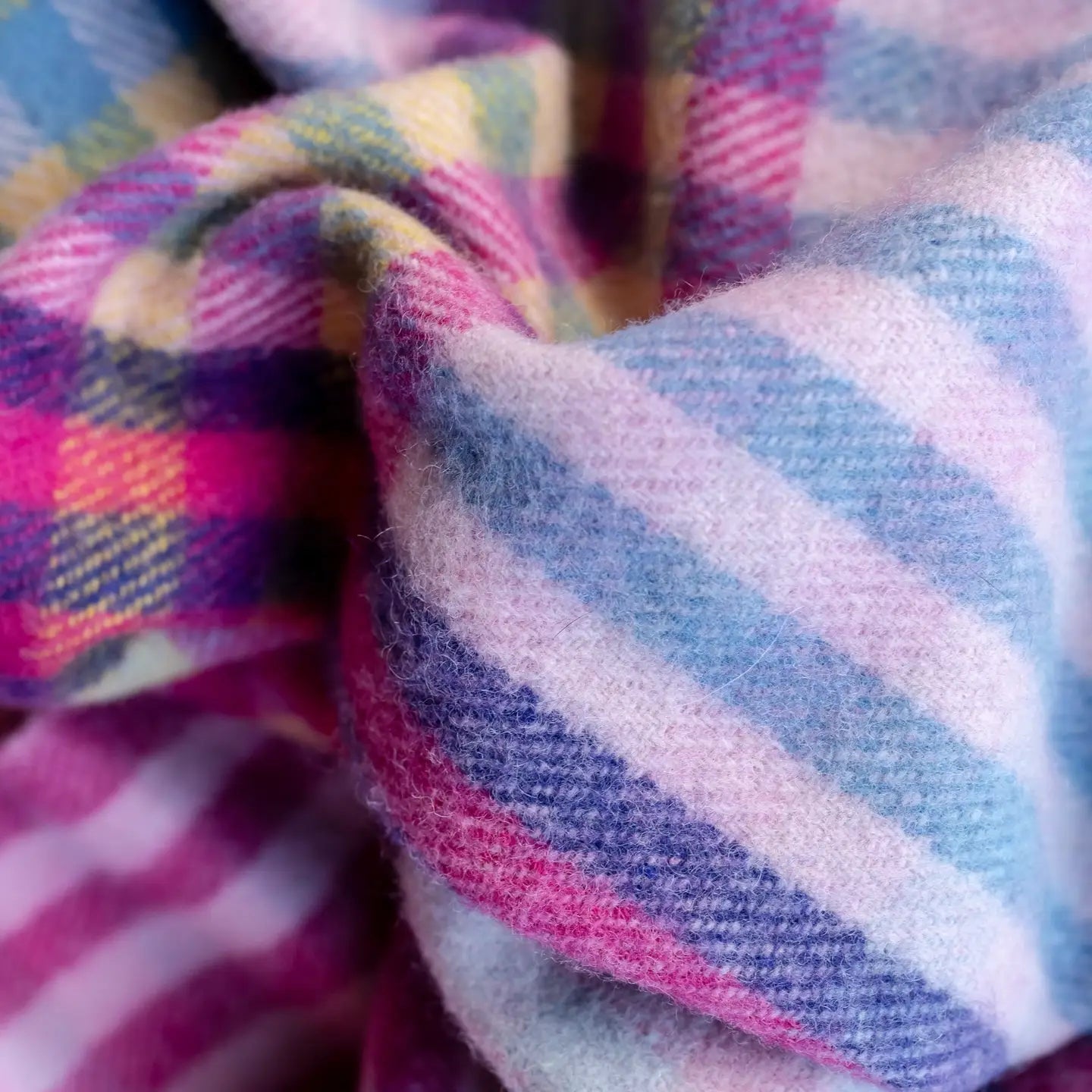 TBCo | recycled wool blanket | pink micro gingham
