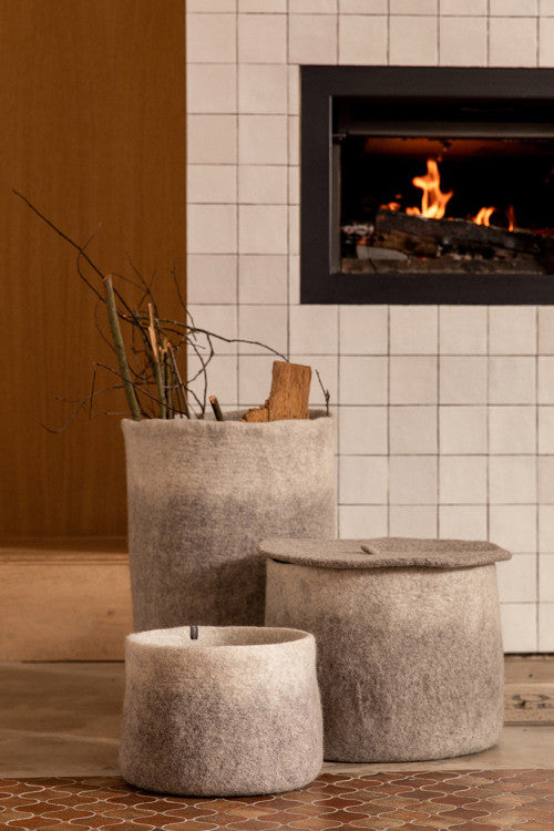 Muskhane | bicolour felt calabash | light stone natural | medium