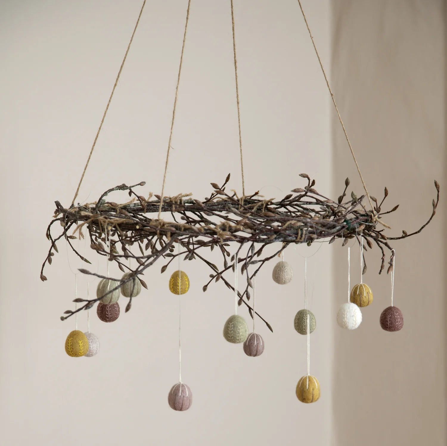 mondocherry - Gry & Sif | felt egg decorations | marble