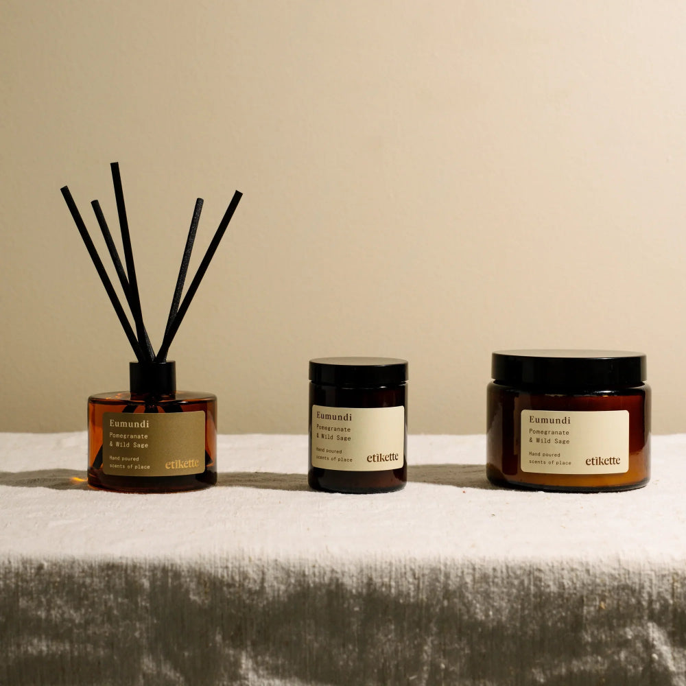 three Etikette candles diffusers