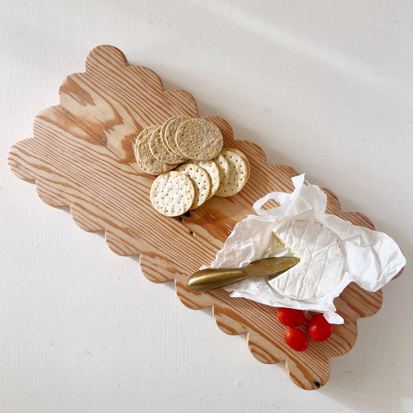 Ivy Alice | rectangle wooden serving board | scallops