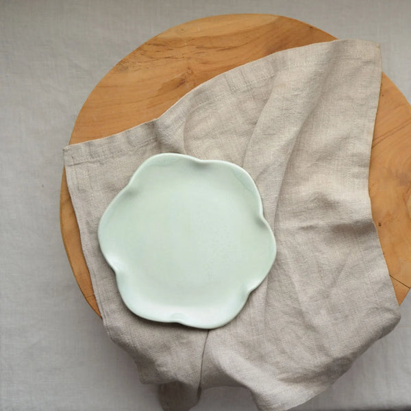 mondocherry - KW Ceramics | petal dessert plate  | sage