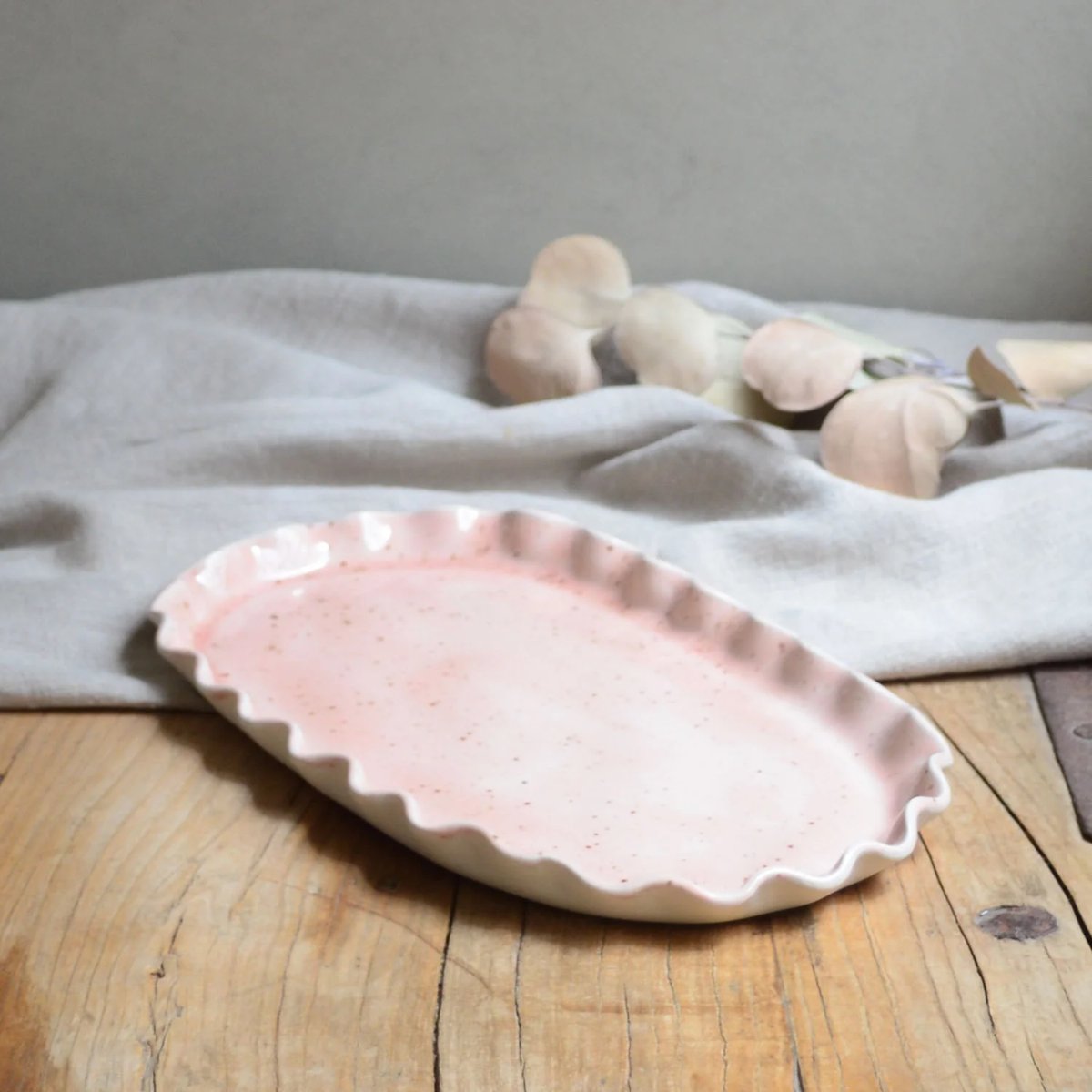 mondocherry - KW Ceramics | ruffle oval platter | dusk