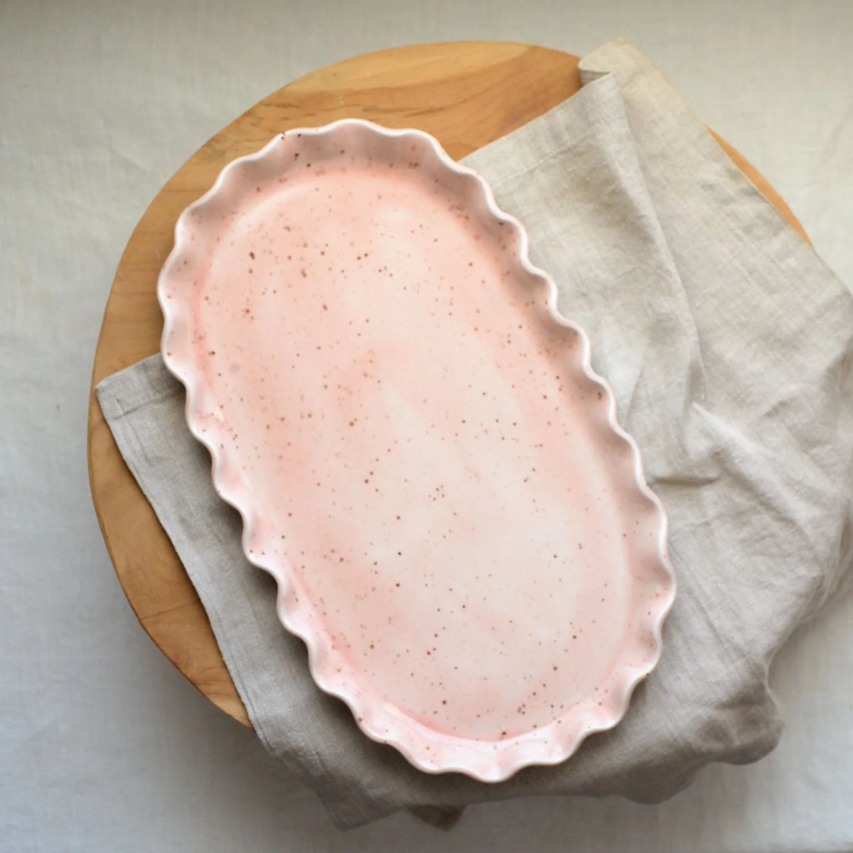 mondocherry - KW Ceramics | ruffle oval platter | dusk