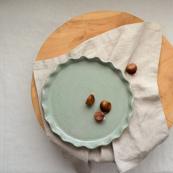 mondocherry - KW Ceramics | ruffle plate  | sage - table