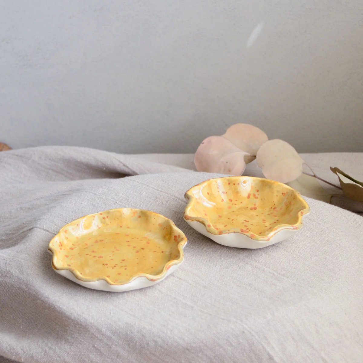 mondocherry - KW Ceramics | ruffle bowl | honey | small - dish