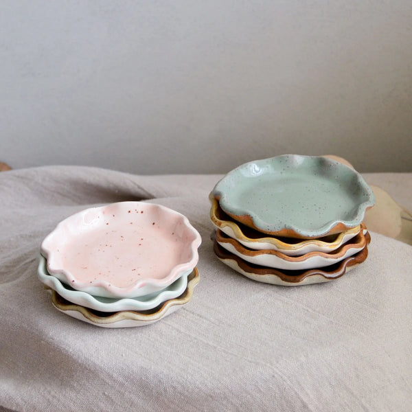 mondocherry - KW Ceramics | ruffle dish  | dusk | small - stack