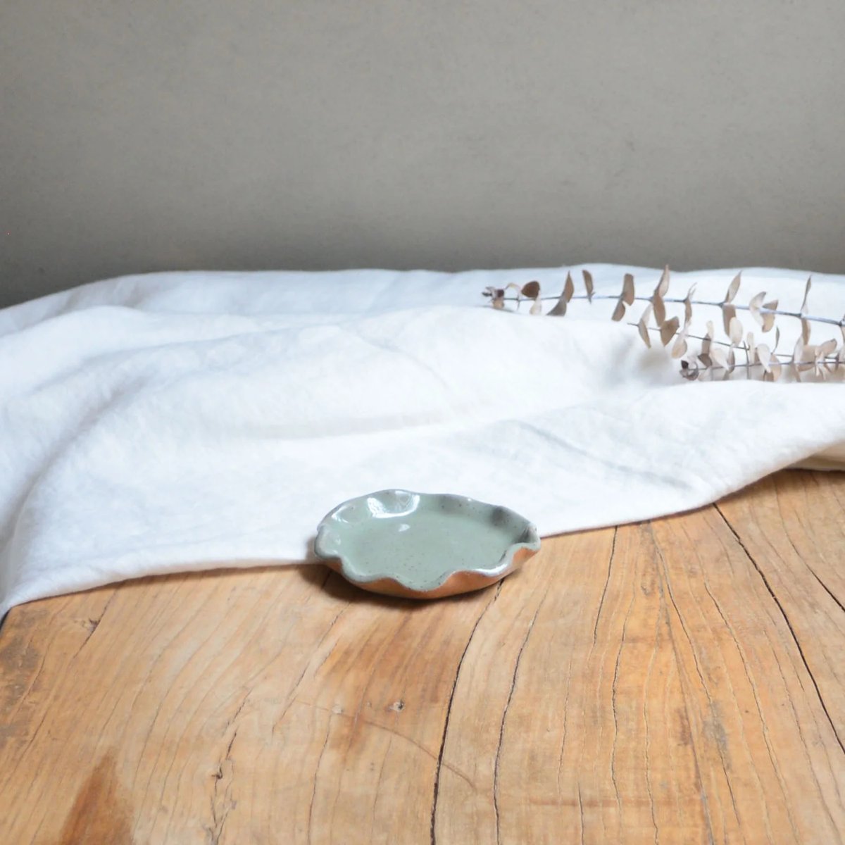 mondocherry - KW Ceramics | ruffle dish | sage | small