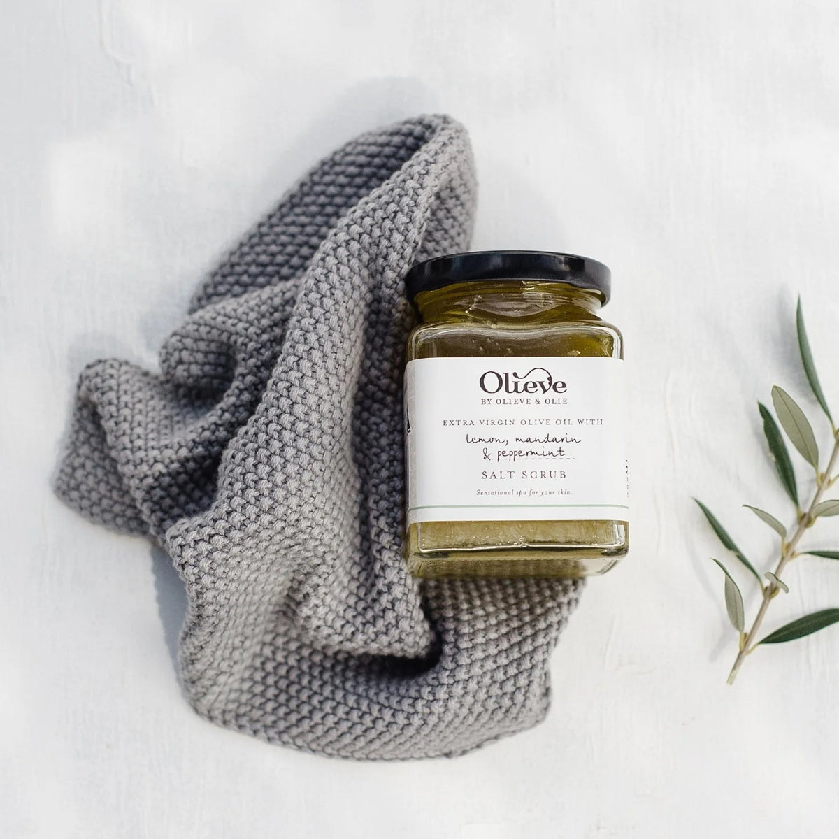 mondocherry - Olieve and Olie | salt scrub | lemon, mandarin