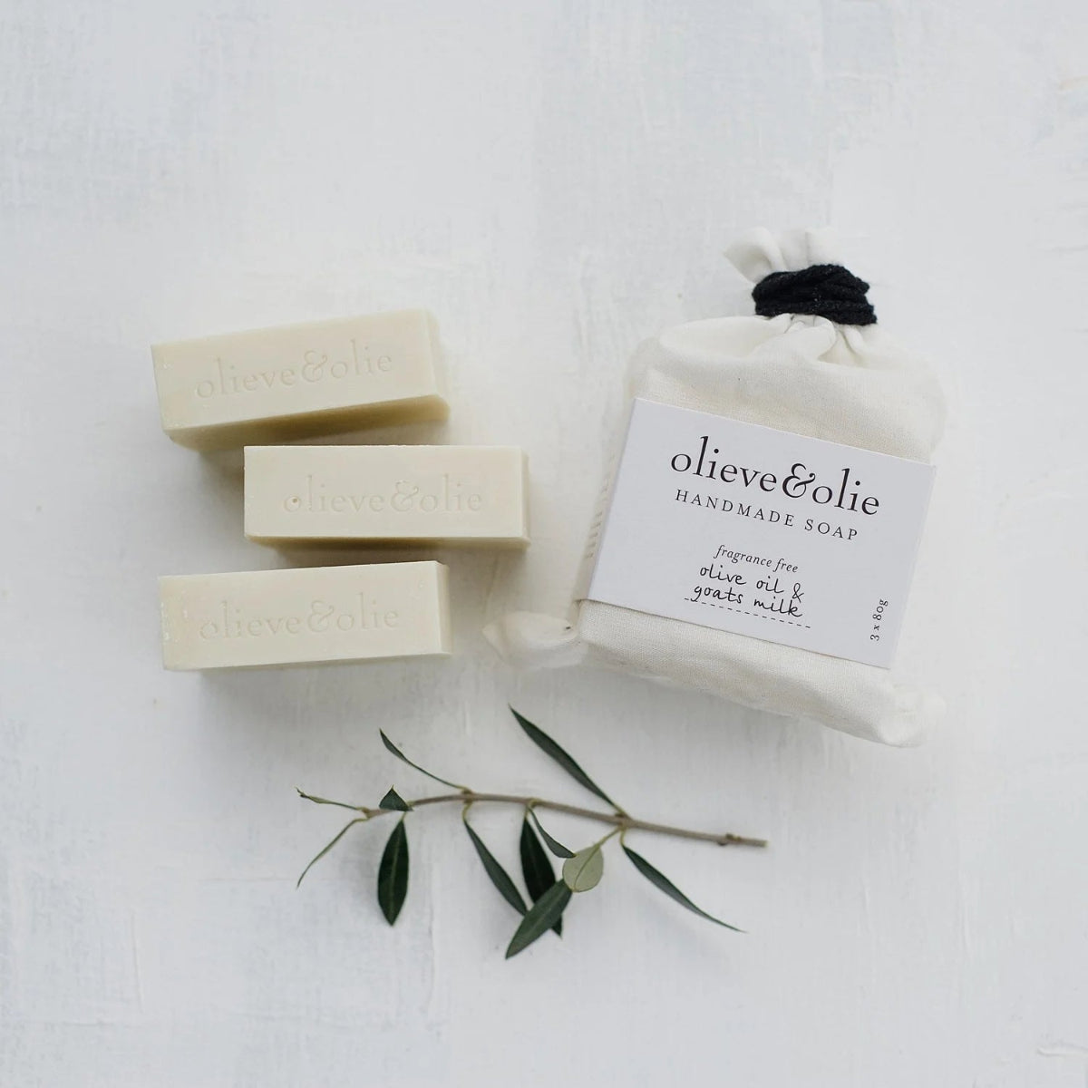 mondocherry - Olieve and Olie | soap bar (set of 3) | goats milk