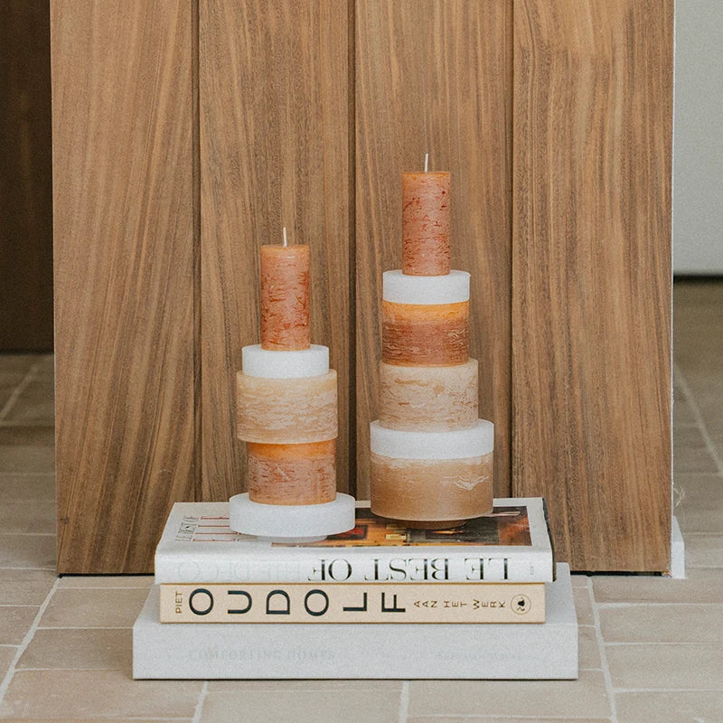 mondocherry Stan Editions | stackable candle | stack 03 | beige - books