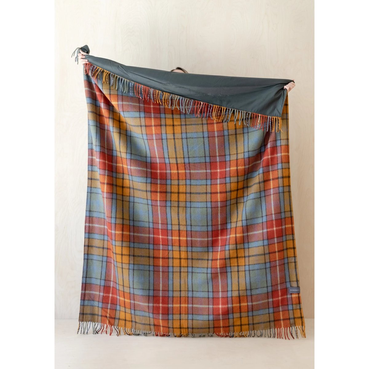 TBCo | recycled wool picnic blanket in buchanan antique tartan - open