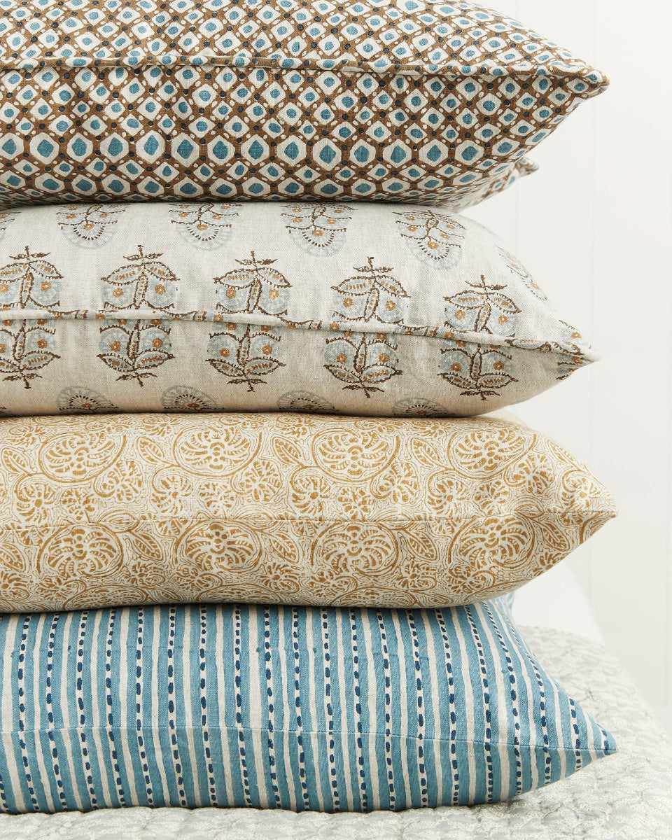 mondocherry - Walter G | comino linen cushion | azure - stack
