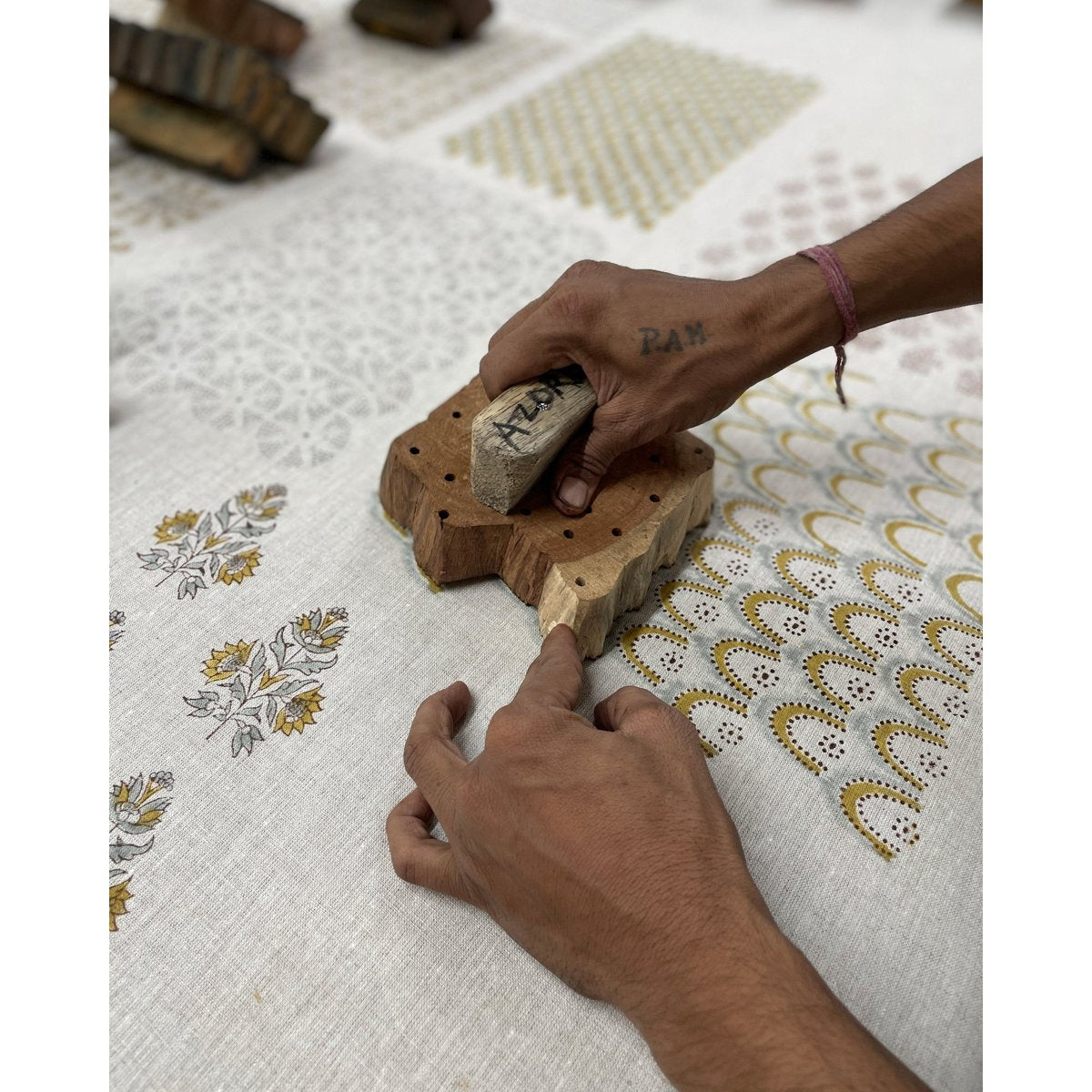 mondocherry - Walter G | Santorini Linen cushion - sahara - printing
