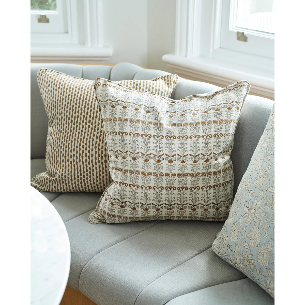 mondocherry - Walter G | Santorini Linen cushion - sahara - sofa