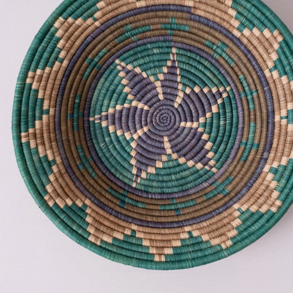 mondocherry - "Star Burst" woven bowl - wall decor - close