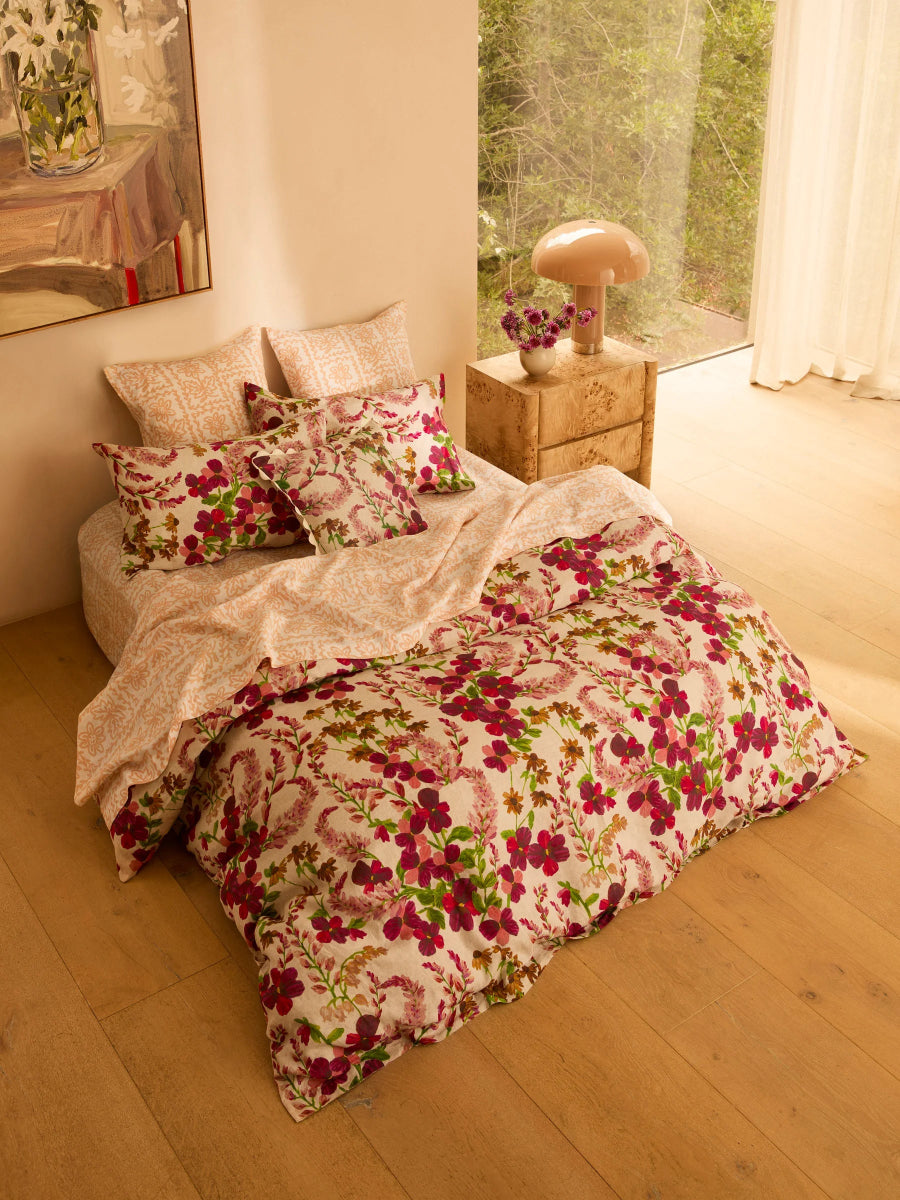 mondocherry - Bonnie and Neil | lupin multi linen cushion - bed