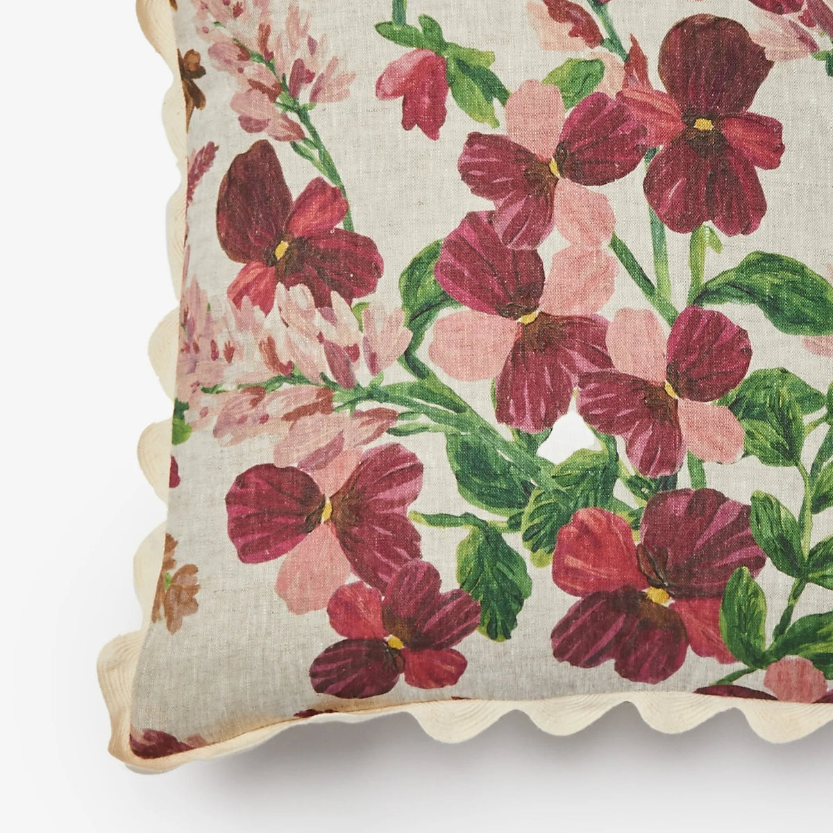 mondocherry - Bonnie and Neil | lupin multi linen cushion - corner