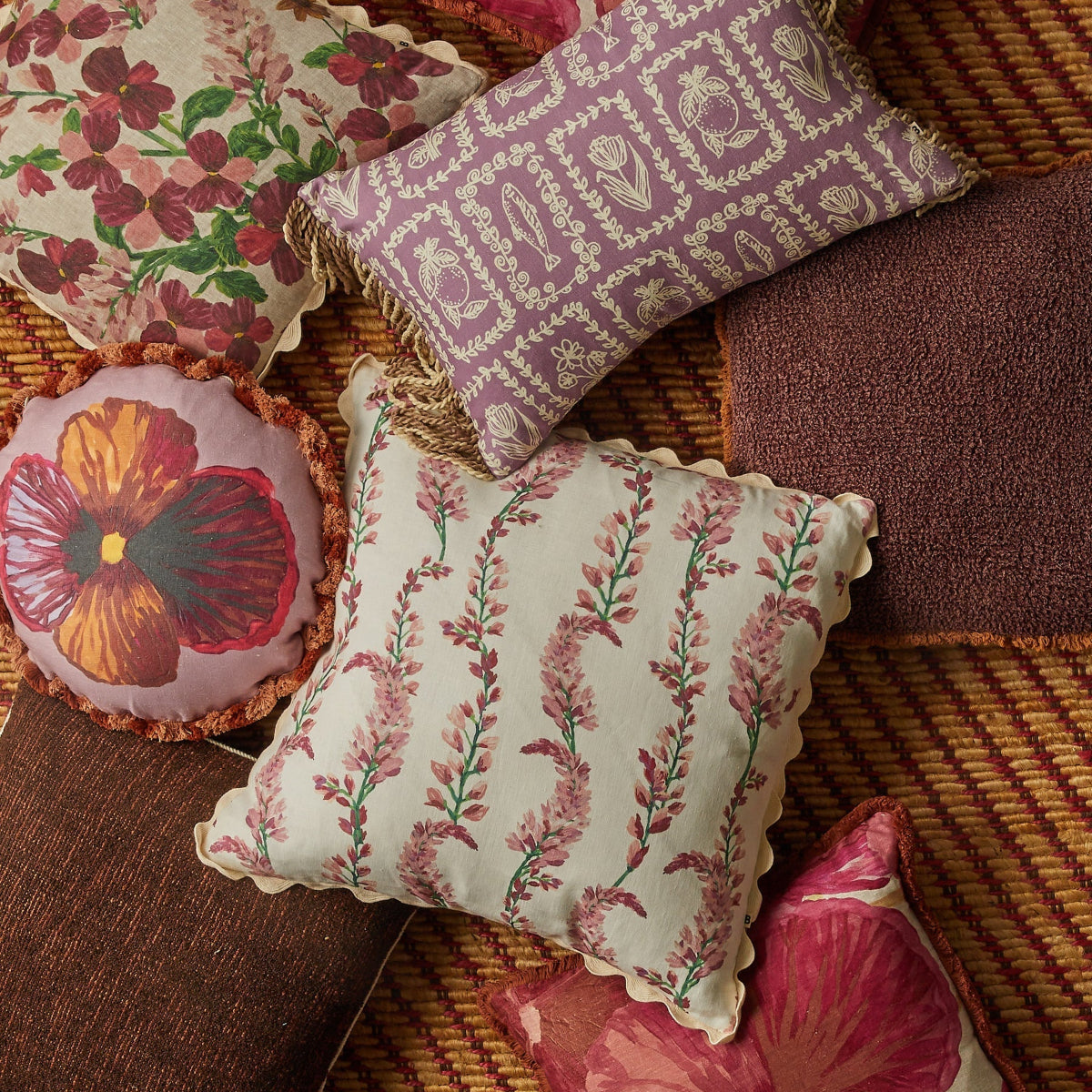 mondocherry - Bonnie and Neil | lupin multi linen cushion - sollection