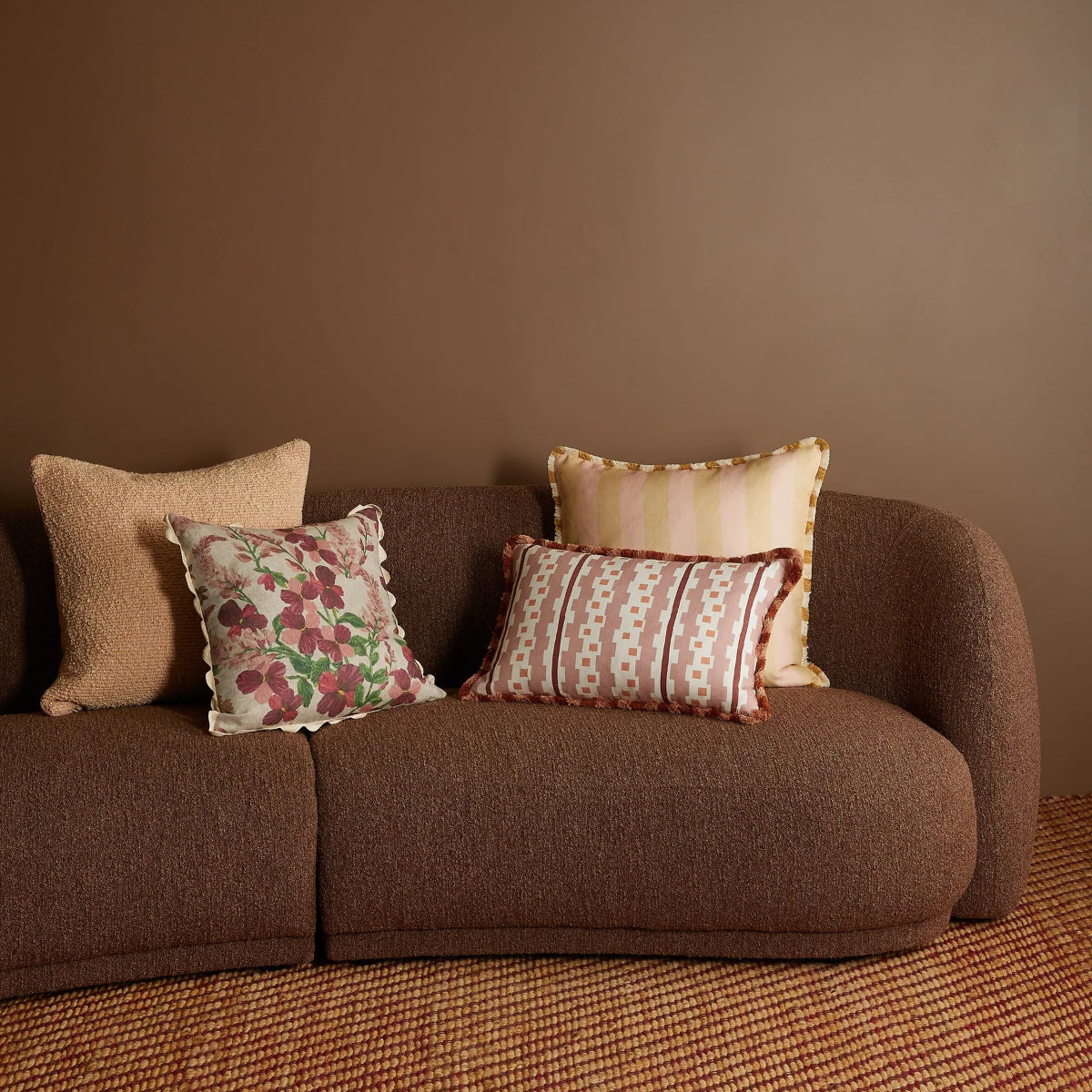 mondocherry - Bonnie and Neil | lupin multi linen cushion - sofa