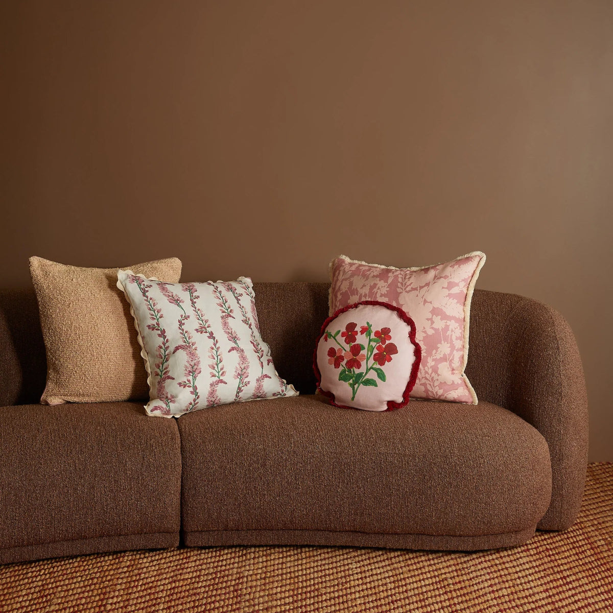 mondocherry - Bonnie and Neil | penny pink linen cushion - sofa