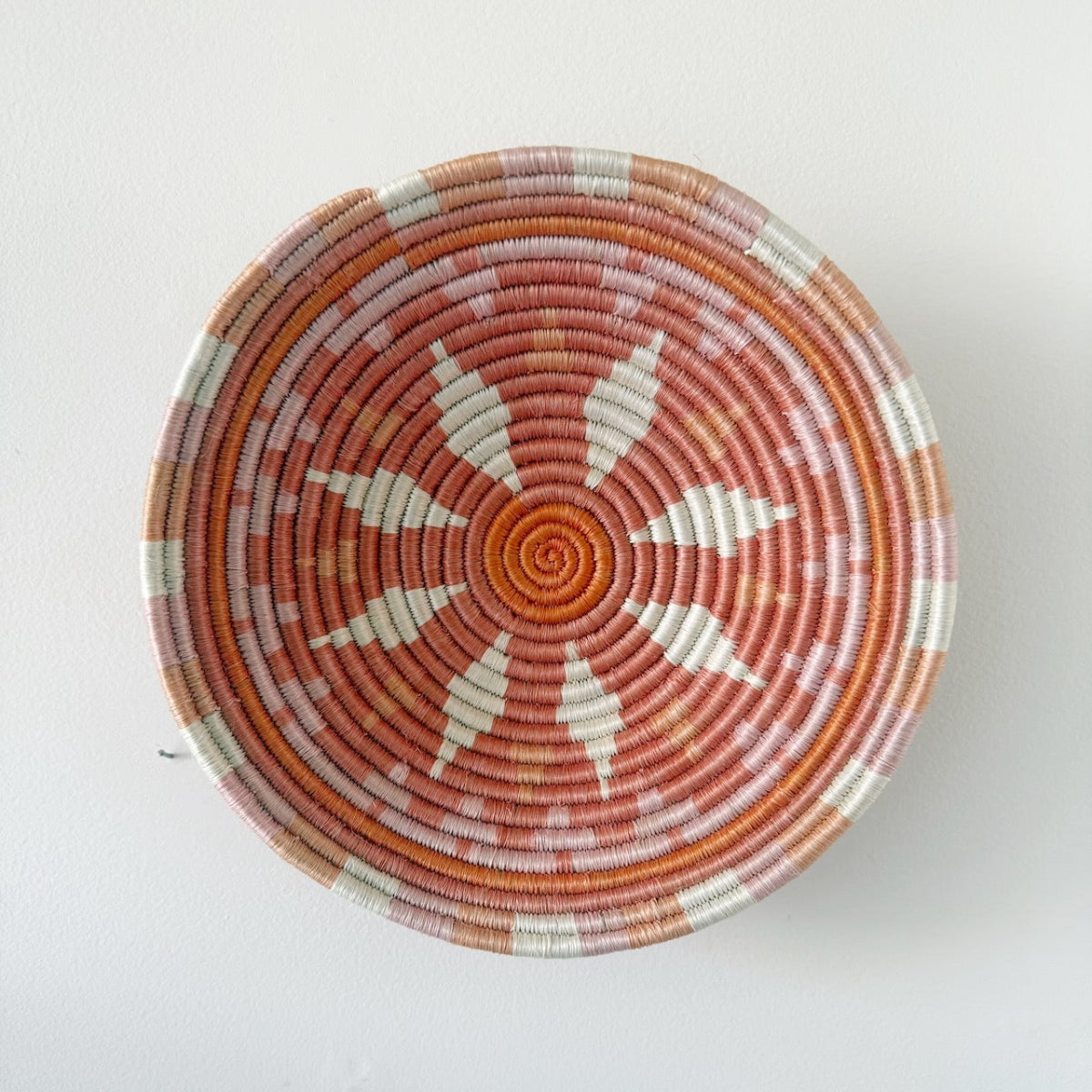 mondocherry - "Coral Burst" African woven bowl | medium | #2