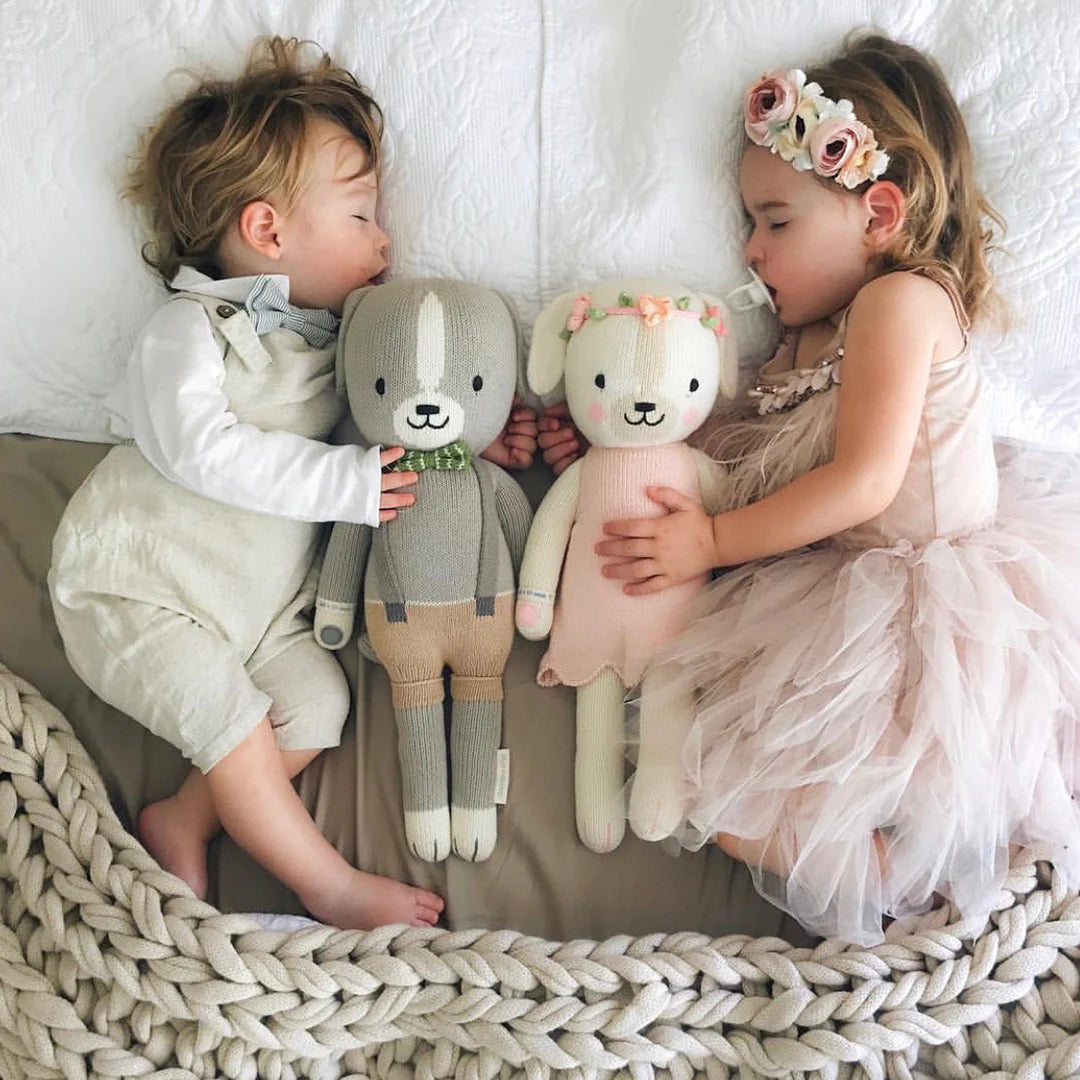 mondocherry - Cuddle & Kind "Noah the Dog" kids cotton doll - asleep