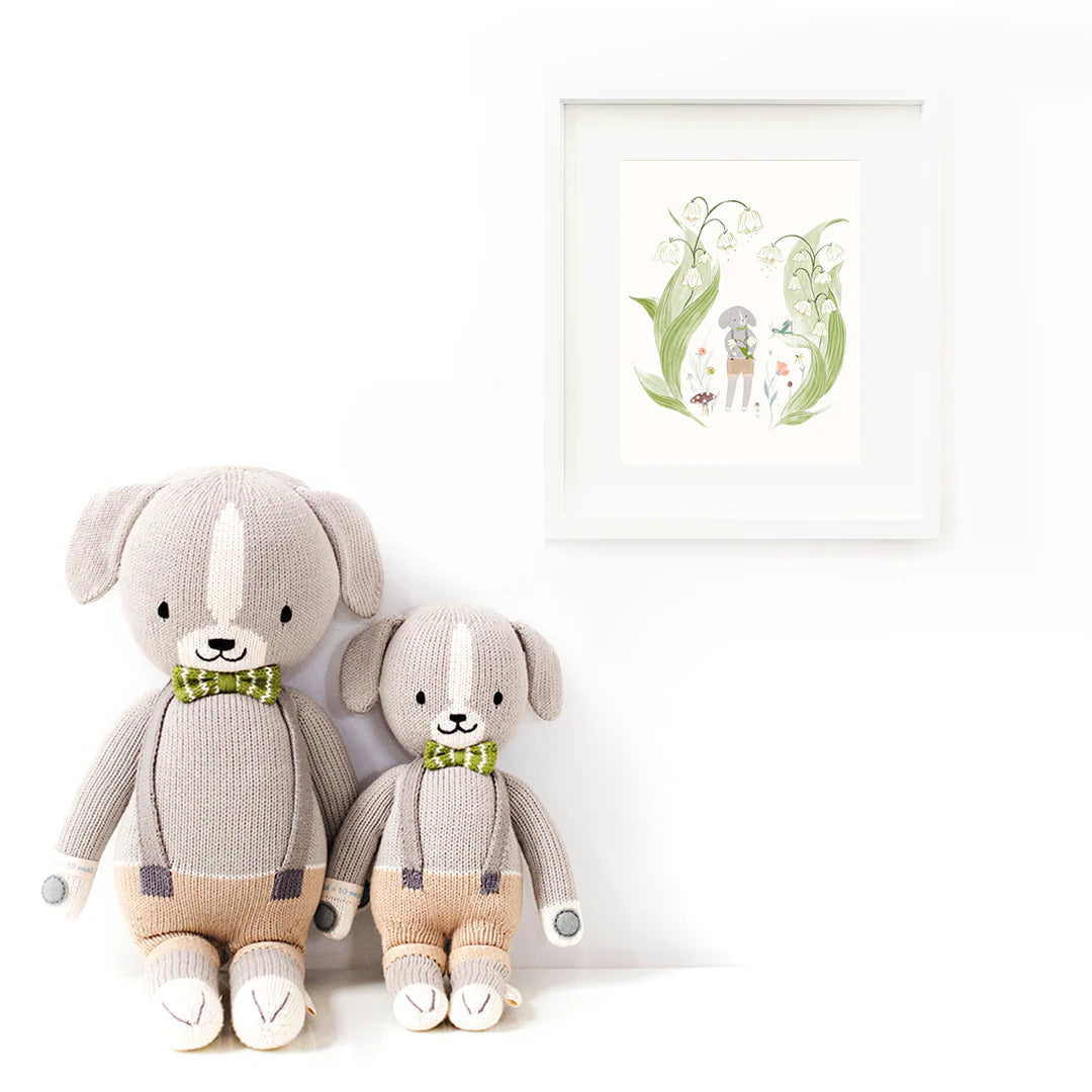 mondocherry - Cuddle & Kind "Noah the Dog" kids cotton doll - styled