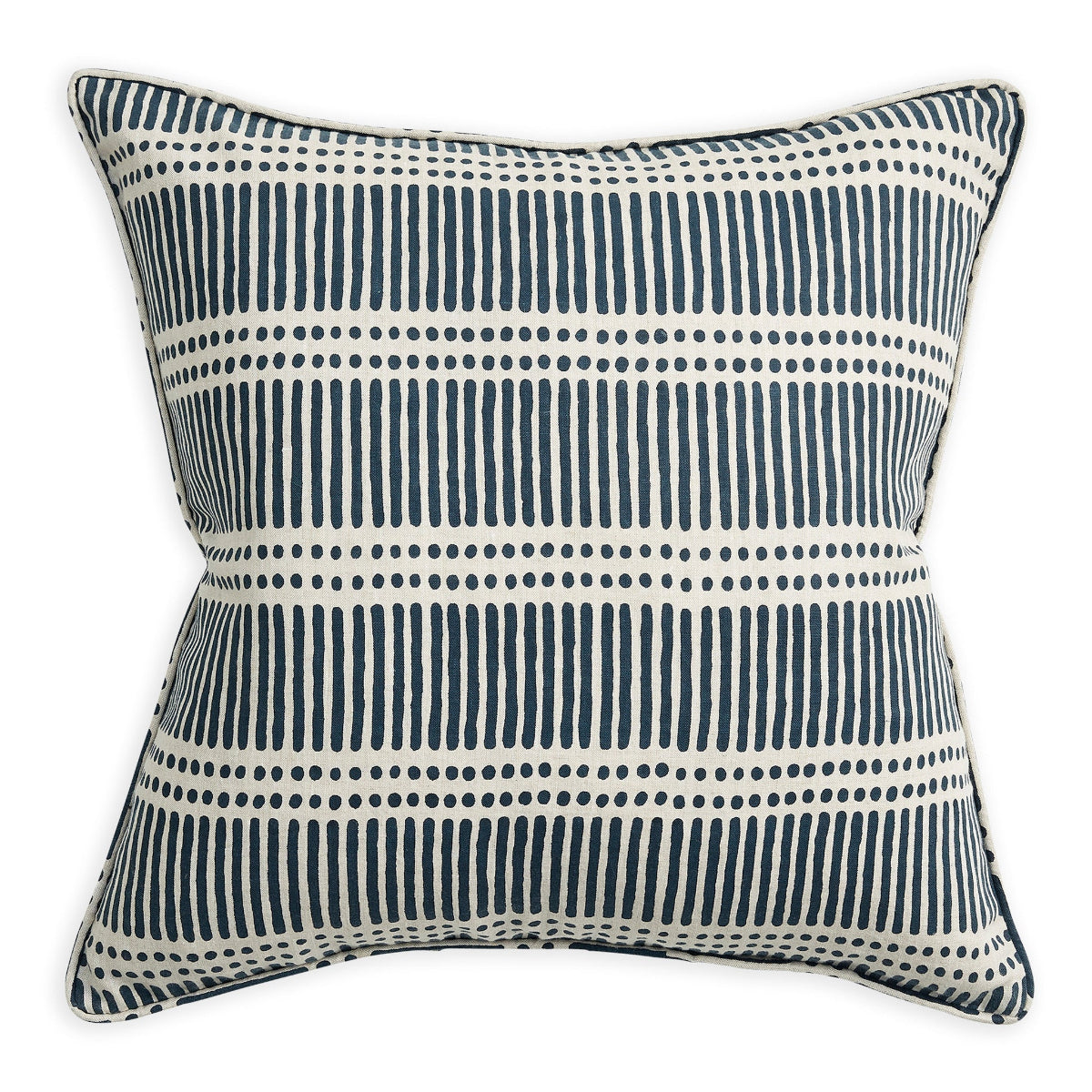 Walter G Dash Dot Indian Teal linen cushion — supplier gallery view 1