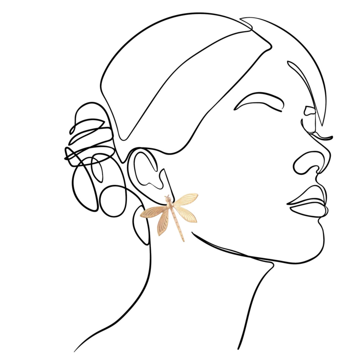 mondocherry - We Dream in Colour jewellery | dragonfly stud earrings - drawing