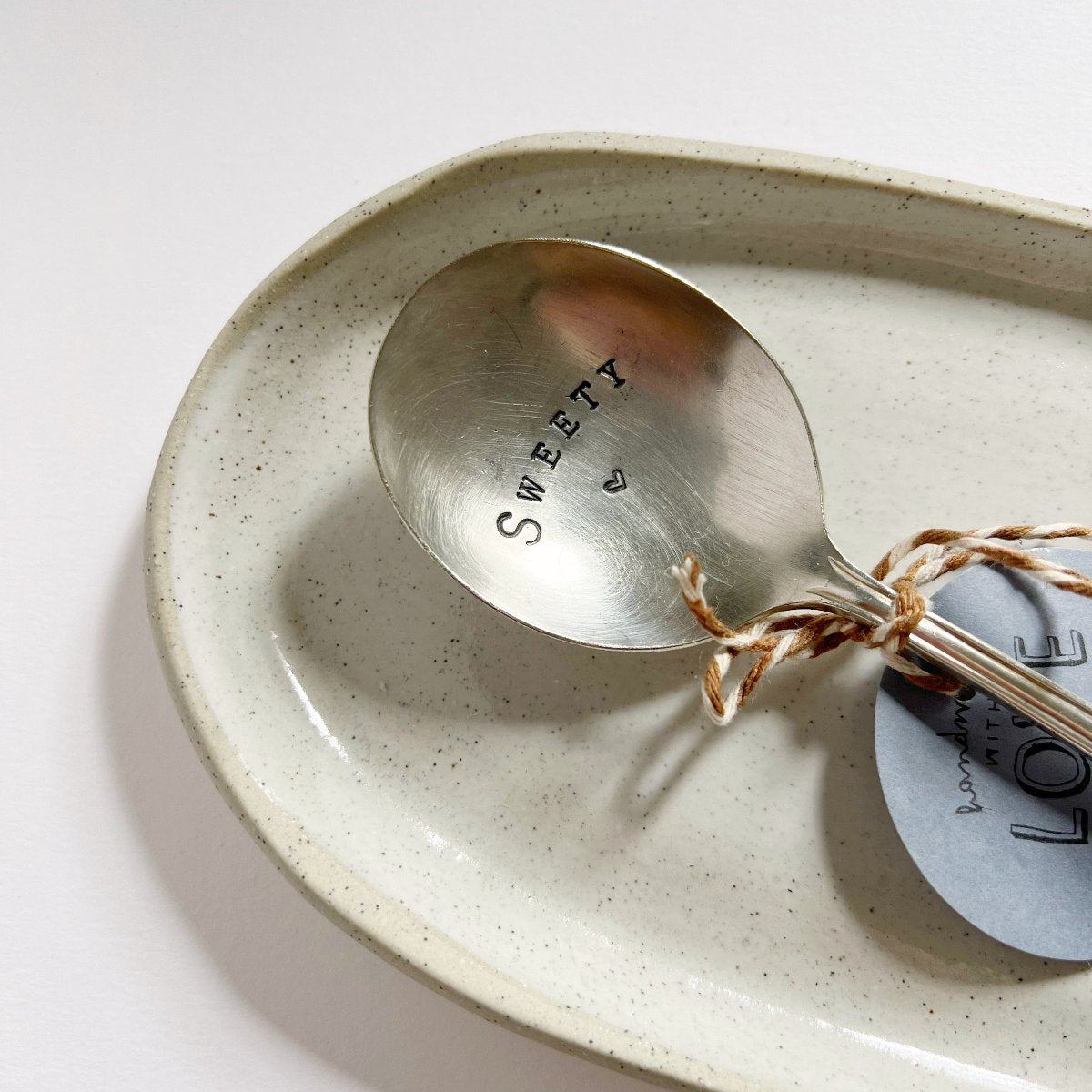 mondocherry - antique silverware dessert spoon | "sweety" - close